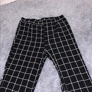 Black & White Checkered Bootleg Pants